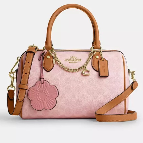 Coach Handbags - Coach Pink and Tan Rowan